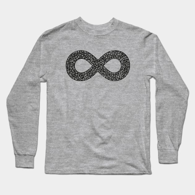 Infinity symbol black V.2 Long Sleeve T-Shirt by PrintablesPassions